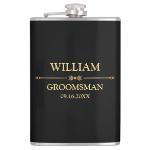 Schwarz-Gold-Vinyl ummantelt Flachmann
