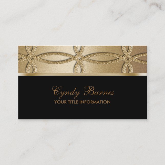 Schwarz-Gold-Visitenkarte Visitenkarte (Vorderseite)