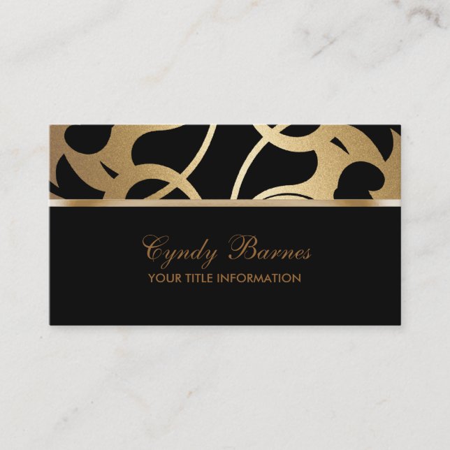 Schwarz-Gold-Visitenkarte Visitenkarte (Vorderseite)