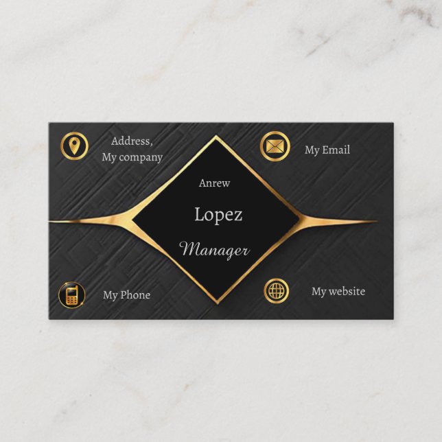 Schwarz-Gold-Visitenkarte Visitenkarte (Vorderseite)