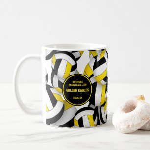 Schwarz-Gold-Volleyballtrainer danke sein ihr Kaffeetasse