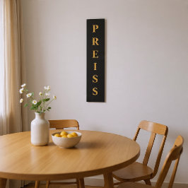 Schwarz/Gold Vor/Familie/Nachname Leinwanddruck