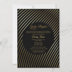 Schwarz-Gold-Wohltätigkeit Gala Night Einladung