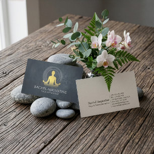 Schwarz & Gold Yoga-Meditationslehrer ZEN-Symbol Visitenkarte