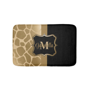 Schwarz-Golden-Giraffe-Muster Badematte