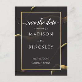 Schwarz & Golden 💡 Modernes, Abstraktes, raues Öl Postkarte