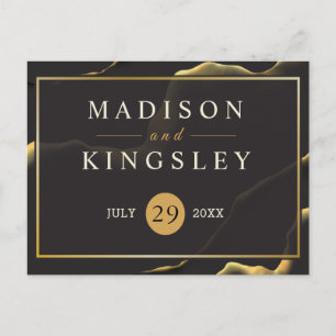 Schwarz & Golden 💡 Modernes, Abstraktes, raues Öl Postkarte