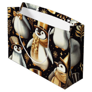 Schwarz-Golden-Pinguin Große Geschenktüte