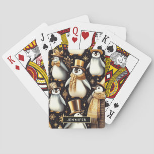 Schwarz-Golden-Pinguin Spielkarten