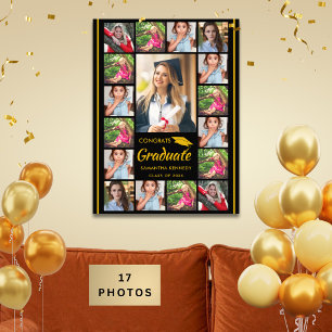 Schwarz-goldene 17-Foto-Collage Gratuliere Absolve Fotodruck