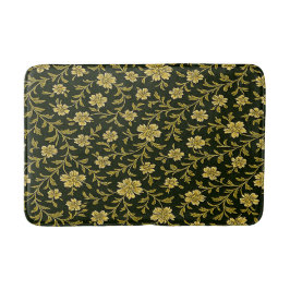 Schwarz-goldene Blumendekoration Badematte
