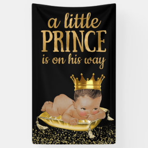 Schwarz-goldene ethnische Prince-Baby-Party Banner