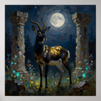 Schwarz-goldene Gazelle | Wildlife-Illustration
