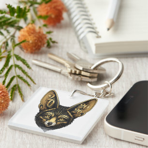 Schwarz-goldene Kunstästhetik Jahr 2026 Schlüsselanhänger