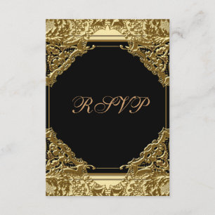 Schwarz-goldene RSVP Karte