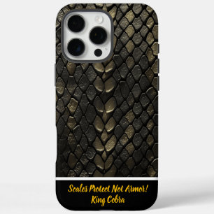 Schwarz-goldene Schlangenmuster iPhone 16 Pro Max Hülle