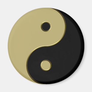 schwarz-goldene Yin-Yang Magnet