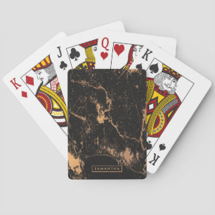 Schwarz-goldener Marmor Spielkarten