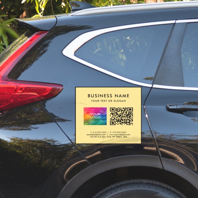 Schwarz-goldener QR-Code-Logo-Text XL Extra Large Aufkleber (Auto Seite)