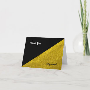 Schwarz-goldener zeitgenössischer Minimalist Dankeskarte