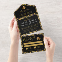 Schwarz-goldenes Gothic-Muster