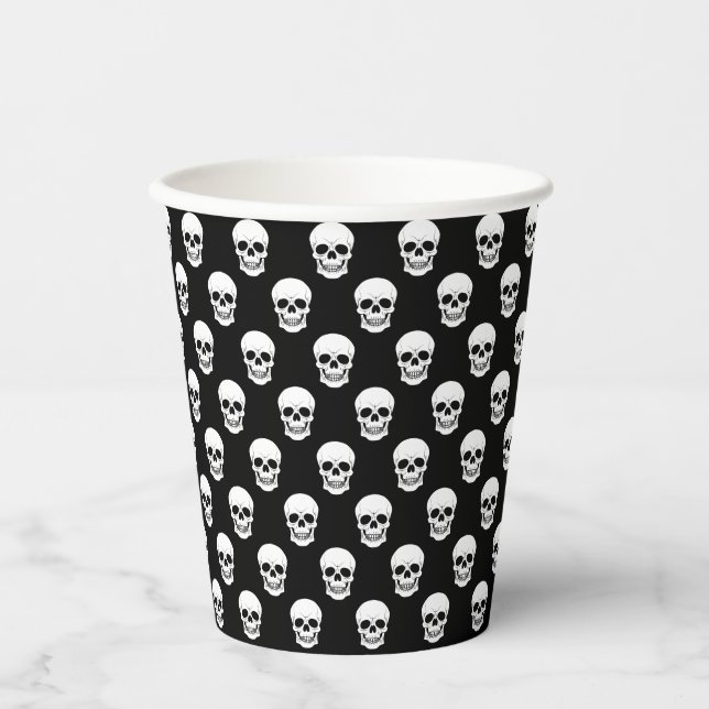 Schwarz-Gotik-Halloween-Muster Pappbecher (Vorderseite)