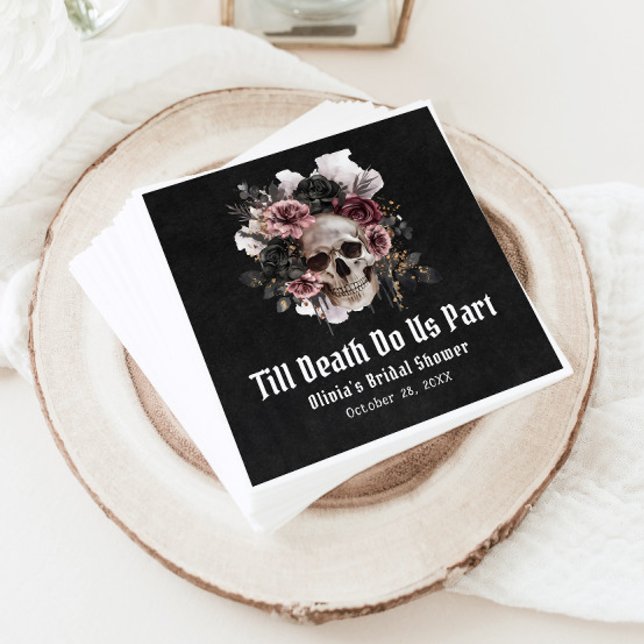 Schwarz-Gotisches Halloween-Brautparty Serviette (Von Creator hochgeladen)