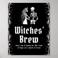 Schwarz-Gotisches Halloween Skeleton-Hexen-Zeichen