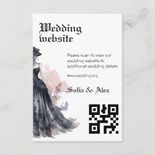 Schwarz-gotisches Kleid Hochzeitskarte Begleitkarte