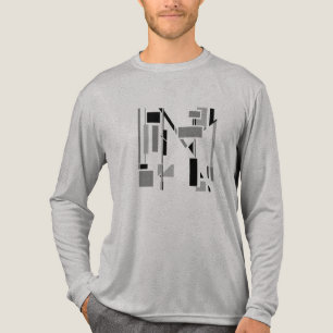 Schwarz-Grau-Abstrakte Elektroformen Kleines Motiv Tri-Blend Shirt