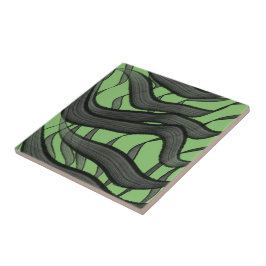 Schwarz-Grau-Abstrakte Federn Blumenmuster-Blätter Fliese