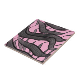 Schwarz-Grau-Abstrakte Federn Blumenmuster-Blätter Fliese