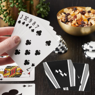 Schwarz-Grau-Art-Deco-Design Mit Monogramm Spielkarten