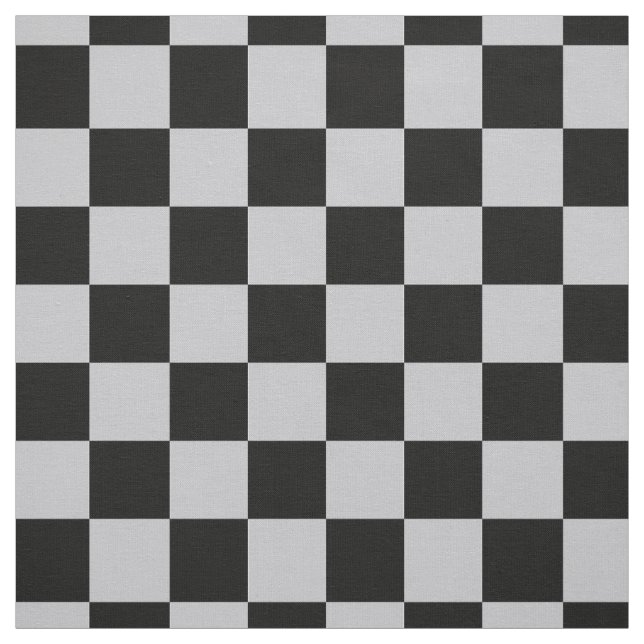 Schwarz-Grau-Ash-Schachbrett-Muster Kariert Stoff (Muster)