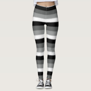 Schwarz-Grau-Ash-Streifen Leggings