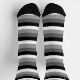 Schwarz-Grau-Ash-Streifen Socken