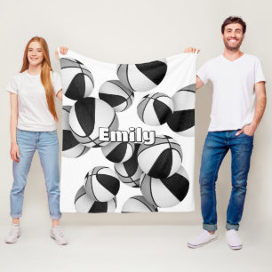Schwarz-Grau-Basketball-Team Farben Sportdekoratio Fleecedecke