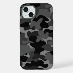 Schwarz Grau Camo iPhone 15 Plus Hülle