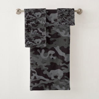 Schwarz-Grau-CAMOUFLAGE  Badhandtuch Set