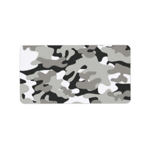 Schwarz-Grau-Camouflage-Design Adressaufkleber