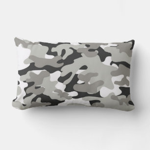 Schwarz-Grau-Camouflage-Design Lendenkissen