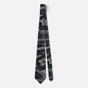 Schwarz & Grau Camouflage-Hülle Dunkles Tarnmust Krawatte
