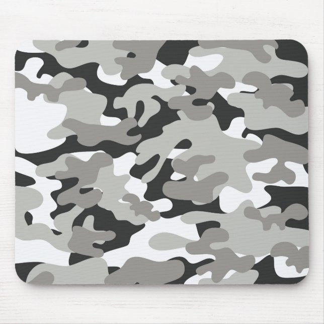 Schwarz-Grau-Camouflage Mousepad (Vorne)