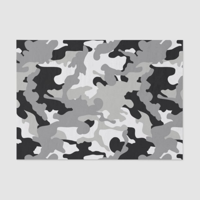 Schwarz-Grau-Camouflage Seidenpapier (Vorderseite)
