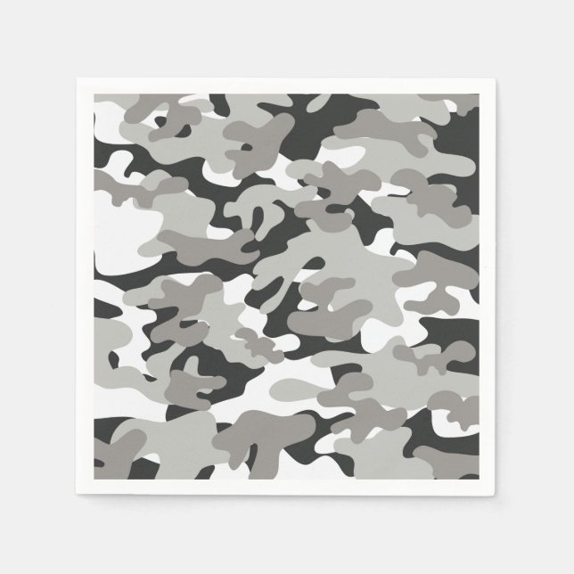 Schwarz-Grau-Camouflage Serviette (Vorderseite)