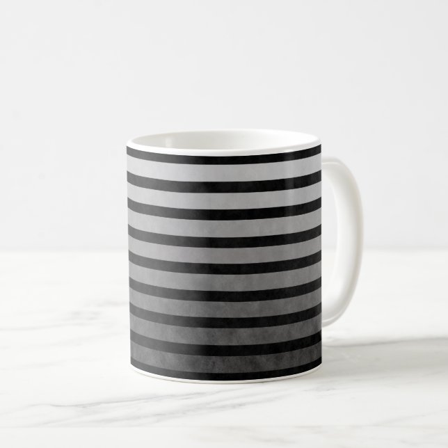 Schwarz-Grau-Camouflage Texturierte Streifen Kaffeetasse (VorderseiteRechts)