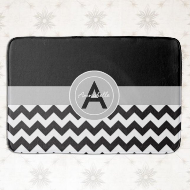 Schwarz Grau Chevron Badematte (Von Creator hochgeladen)