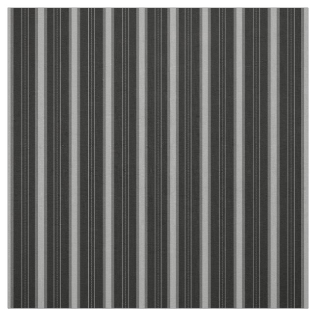 Schwarz & Grau Dicke und Dünne Streifen Stoff (Muster)