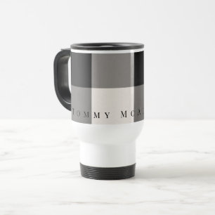 Schwarz, Grau, Elfenbeinblock Reisebecher