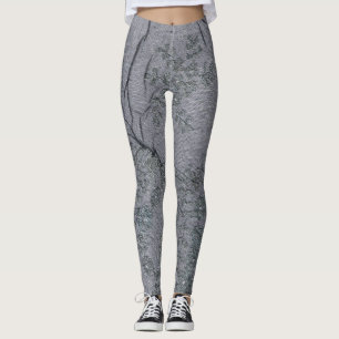 Schwarz-Grau-Elster-Muster Leggings